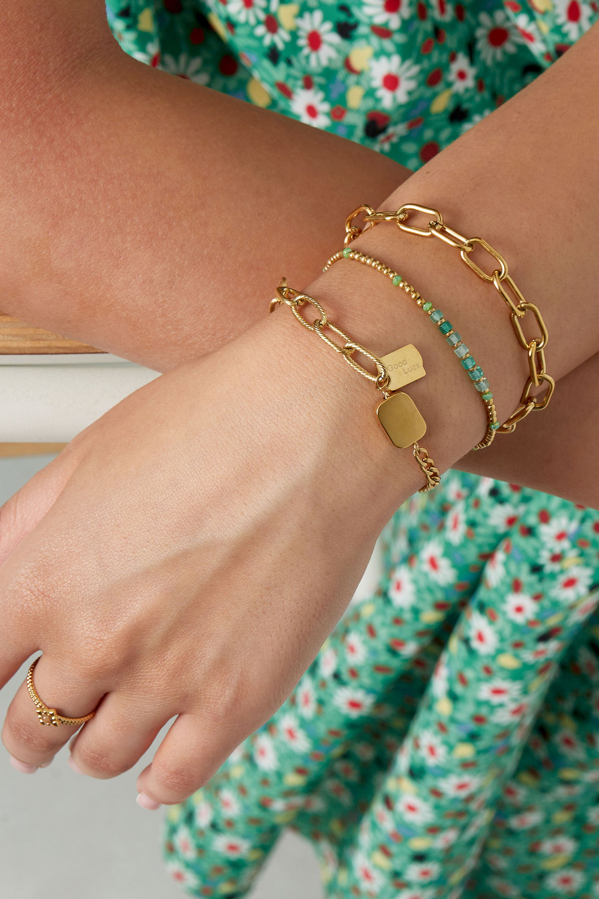 Link bracelet basic - gold